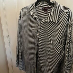 Classic Black and White Striped Women’s Shirt